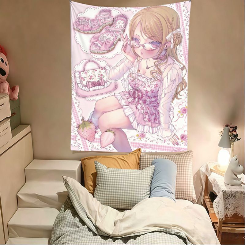 Anime Cosplay Girl Photo - Tapeçaria VIKAMA Rosa de Menina Anime,