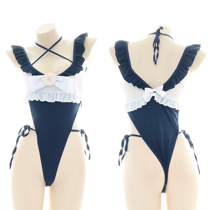 Anime Cosplay One Piece - Bonito babados borda um pedaço maiô