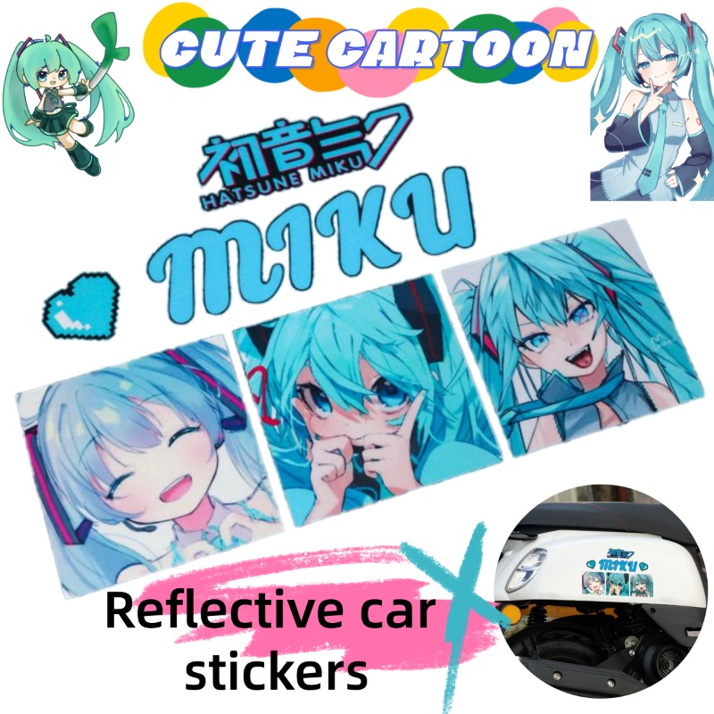 Anime Cosplay 2026 - Novos Adesivos Refletivos Criativos Hatsune Miku