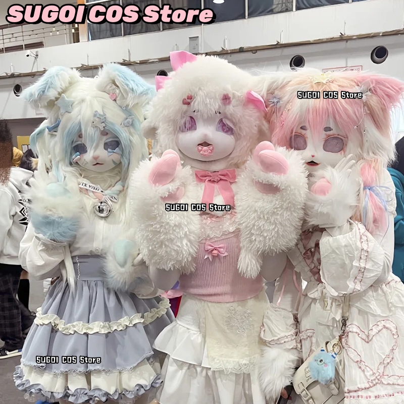 aBcSCS*Fursuit Head Kigurumi M - Anime Cosplay With Mask avaliação e preço